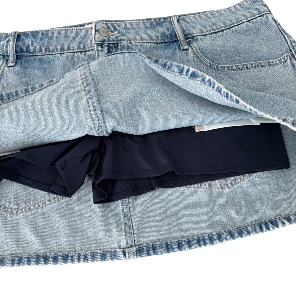 New Hollister Curvy Low-rise Denim Jean Mini Skirt Stretch Size 20 NWT - Picture 5 of 12